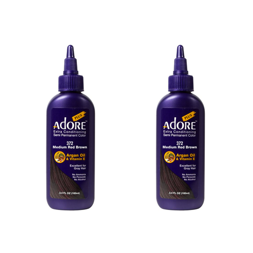 Adore Plus Semi Permanent Hair Colour Medium Red Brown 372 Duo - 100mL - AtsiHairSupplies