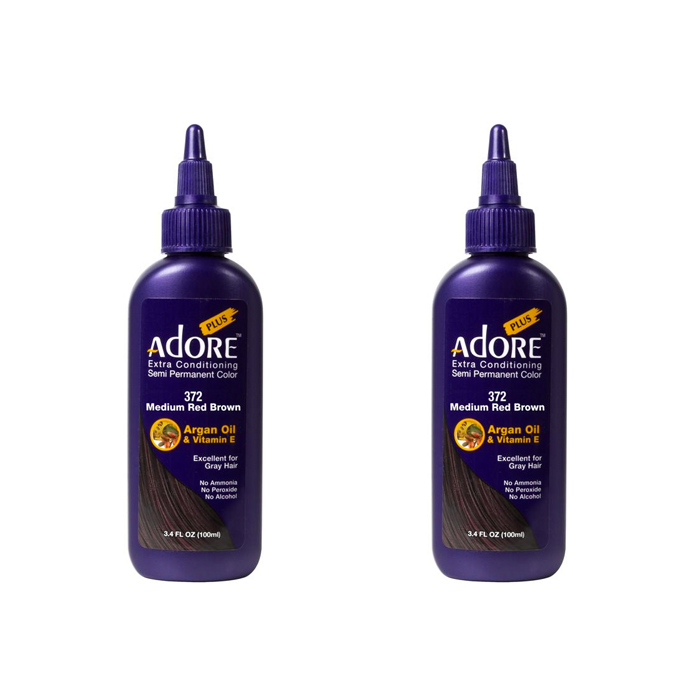 Adore Plus Semi Permanent Hair Colour Medium Red Brown 372 Duo - 100mL - AtsiHairSupplies