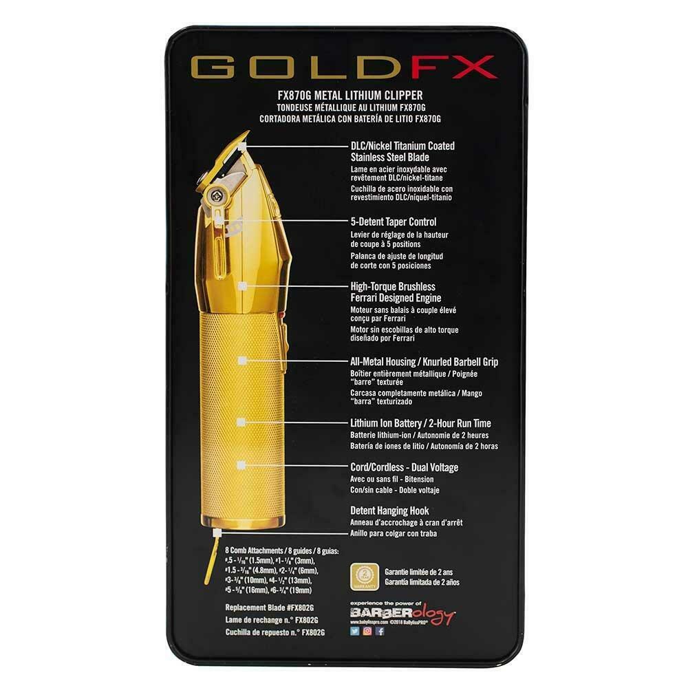 BaByliss PRO Gold FX Lithium Clipper - Gold - AtsiHairSupplies